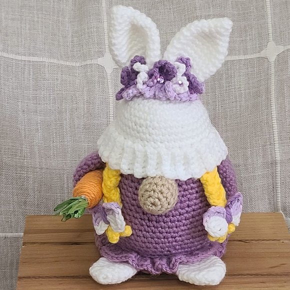 Handmade Crochet Bunny Rabbit Gnome Easter Gnome - Picture 1 of 6